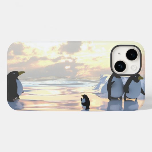 pinguïns die zich ontspannen op een ijsschots Case-Mate iPhone case (Achterkant (horizontaal))