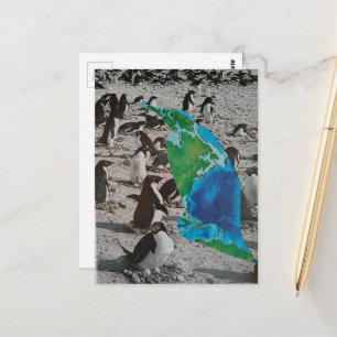 Pinguïns dieren collage briefkaart