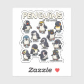 Pinguïns Dieren van de Wereld Pinguïn Liefde Sticker (Vel)