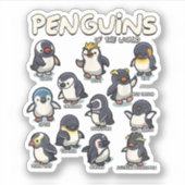 Pinguïns Dieren van de Wereld Pinguïn Liefde Sticker (Voorkant)
