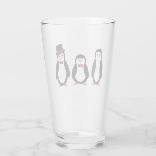 Pinguïns - Drink glas (Achterkant)