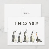 Pinguïns en een toucan Cute I Miss You Teachers Briefkaart (Voorkant / Achterkant)