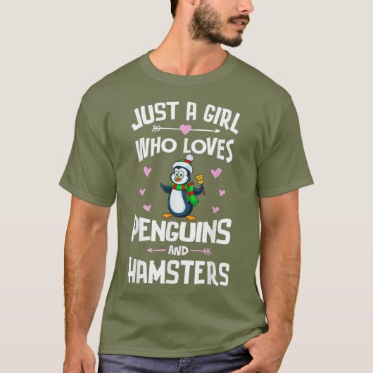 Pinguïns en Hamsters Shirt Gift Meisjes Vrouwen (Voorkant)