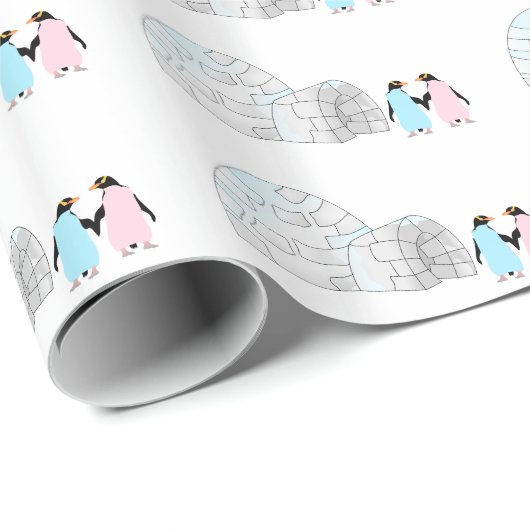 Pinguïns en iglo cadeaupapier (Rol Hoek)