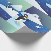 Pinguïns En Ijs Cadeaupapier (Hoek)
