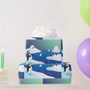 Pinguïns en ijs cadeaupapier