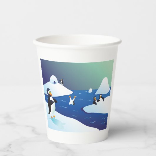 Pinguïns en ijs papieren bekers (Voorkant)