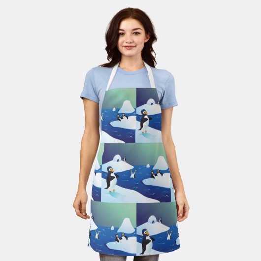 Pinguïns en ijs schort (Gedragen)