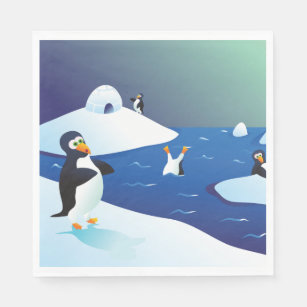 Pinguïns en ijs servet