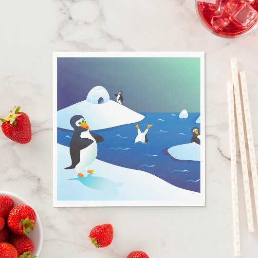 Pinguïns en ijs servet