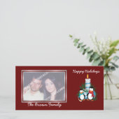 Pinguïns en kerst met kaarsen feestdagenkaart (Staand voorkant)