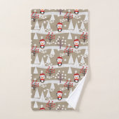 Pinguïns en kerstbomen bad handdoek (Handdoek)