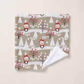 Pinguïns en kerstbomen bad handdoek (Wasdoekje)