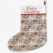 Pinguïns en kerstbomen grote kerstsok (Achterkant)