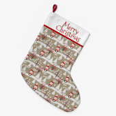 Pinguïns en kerstbomen grote kerstsok (Voorkant (Hangend))