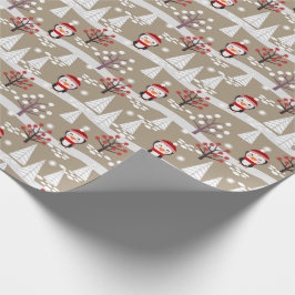 Pinguïns en kerstbomen, verpakkingspapier cadeaupapier