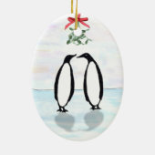 Pinguïns en Mistletoe Holiday Ornament (Achterkant)