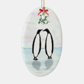 Pinguïns en Mistletoe Holiday Ornament (Rechts)