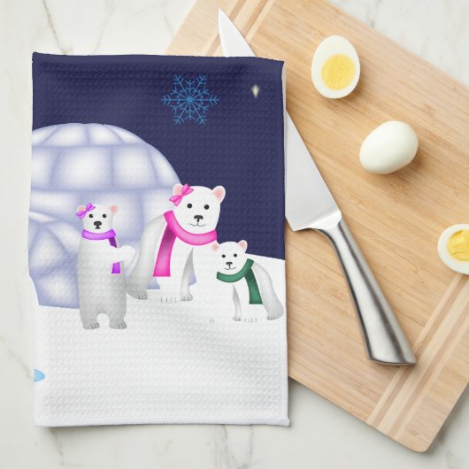 Pinguïns en polaire Beren handdoeken (Quarter Fold)