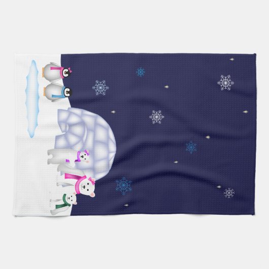 Pinguïns en polaire Beren handdoeken (Horizontaal)