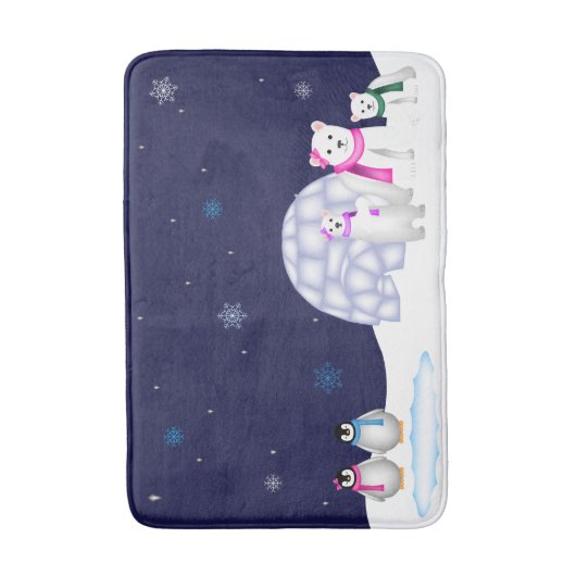 Pinguïns en poolBeren Bath Mat (Voorkant Verticaal)