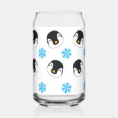 Pinguïns en sneeuwvlokken blikvorm glas (Achterkant)