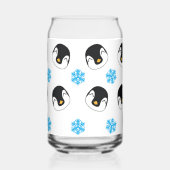 Pinguïns en sneeuwvlokken blikvorm glas (Rechts)