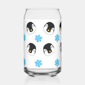 Pinguïns en sneeuwvlokken blikvorm glas (Links)