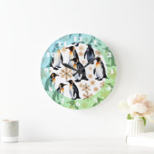 Pinguïns en sneeuwvlokken Kerstmis en Nieuwjaar Grote Klok (Huis)