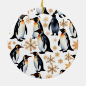 Pinguïns en sneeuwvlokken Kerstmis en Nieuwjaar Keramisch Ornament (Achterkant)