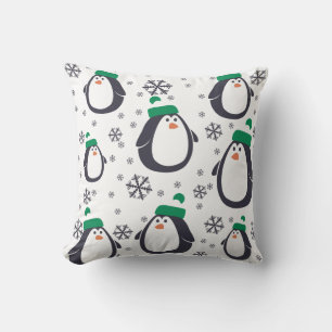 Pinguïns en Snowflakes Holiday Pillow Kussen