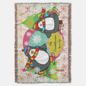 Pinguïns en snowflakes Holiday Throw Deken (Voorkant Verticaal)
