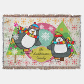 Pinguïns en snowflakes Holiday Throw Deken (Voorkant)