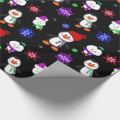 Pinguïns en Snowflakes Kute Kerstmis Cadeaupapier (Hoek)