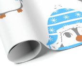 Pinguïns en sterren leuk blauw cadeaupapier (Rol Hoek)