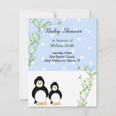 Pinguïns en wijnstokken Baby shower Kaart (Voorkant)