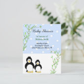 Pinguïns en wijnstokken Baby shower Kaart (Staand voorkant)