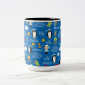 Pinguïns en zeelieden tweekleurige koffiemok (Center)