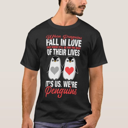 Pinguïns Falling In Love Pinguïn Pinguïn Paar T-shirt (Voorkant)