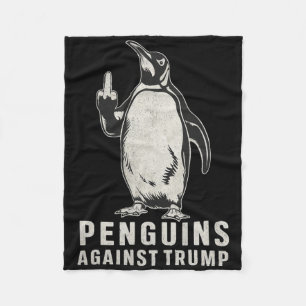 Pinguïns Flippers Omhoog Middenvinger Pinguïns Teg Fleece Deken