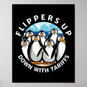 Pinguïns Flippers Omhoog Protests tegen Trump Tari Poster