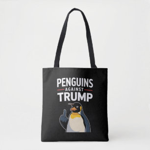Pinguïns Flippers Omhoog Verzets Pinguïns Tegen Tr Tote Bag