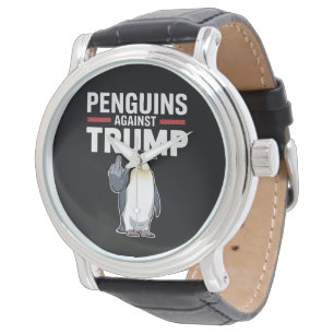 Pinguïns Flippers Omhoog Verzetten Zich Tegen Trum Horloge