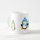 Pinguïns geperst voor de winter koffiemok (Voorkant links)
