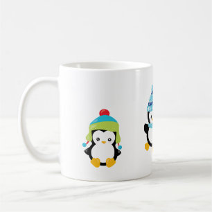 Pinguïns geperst voor de winter koffiemok