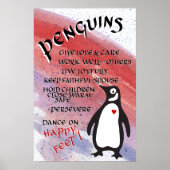 PINGUÏNS GROTE WAARDEN VOORBEELDEN DANS GELUKKIG POSTER (Voorkant)