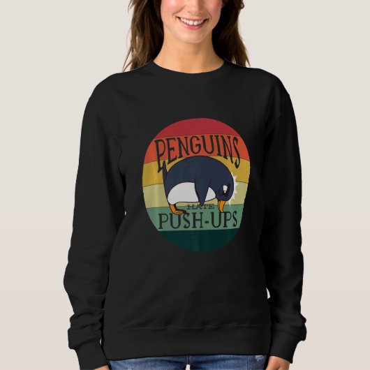 Pinguïns Haat Push Ups Penguin Trui (Voorkant)