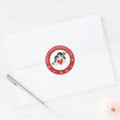 Pinguïns Harten Valentijnse stickers (Envelop)