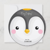 Pinguïn's hoofd Vrolijk kerstkaartje Kaart (Voorkant)