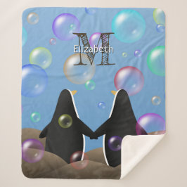 pinguïns houden flippers tegen bubbels sherpa deken